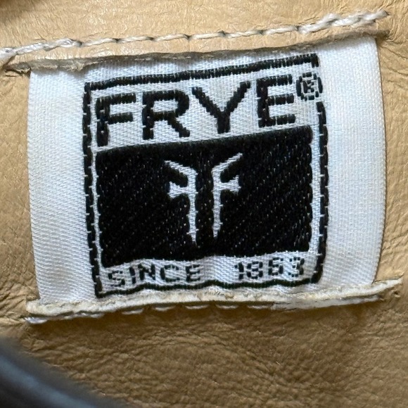 FRYE Boots Women 9 Black Leather Knee High Cowgirl Heel Festival Western Ranch - Picture 9 of 9